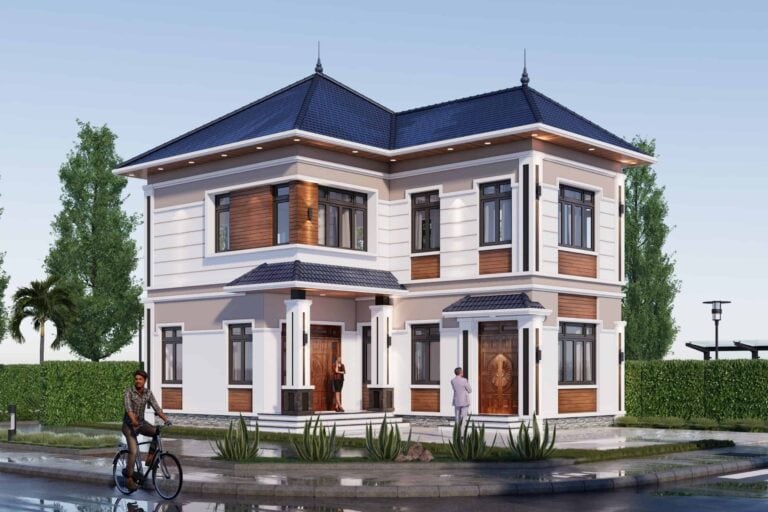 Đại diện kiến trúc biệt thự hiện đại của Viet Housing với mái ngói xanh, thiết kế sang trọng và tinh tế.