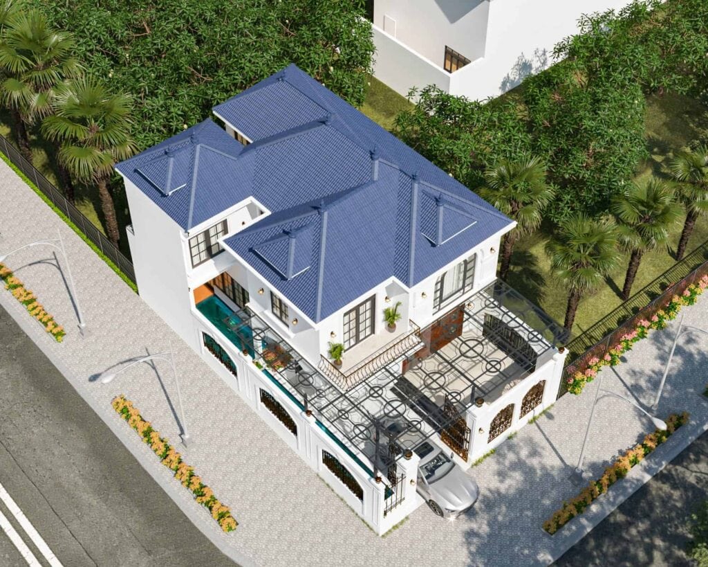 Sân thượng biệt thự đẹp, thiết kế hiện đại, không gian xanh trong dự án Viet Housing.