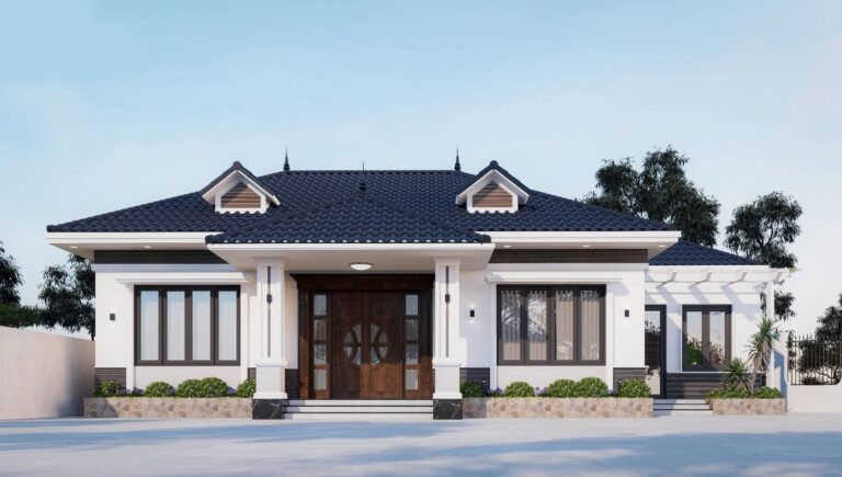 Sổ tay nhà đẹp, kiến trúc biệt thự hiện đại, mái ngói xanh, không gian sang trọng.
