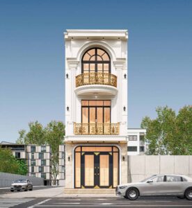 Cổng chính nhà phố sang trọng phong cách cổ điển, biệt thự đẹp tại dự án Viet Housing.