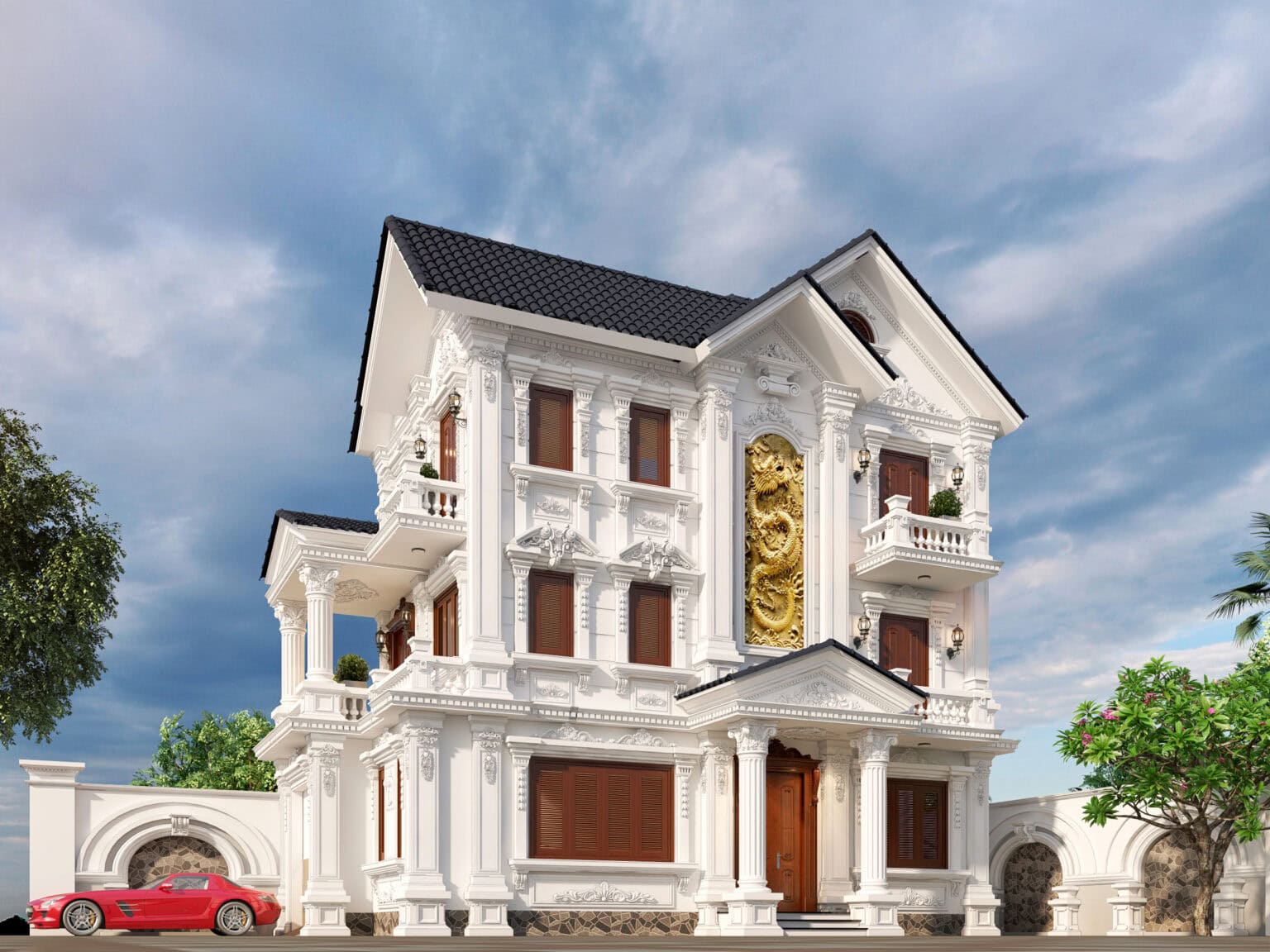 Căn biệt thự cổ điển sang trọng tại Viet Housing, thiết kế tinh tế và đẳng cấp.